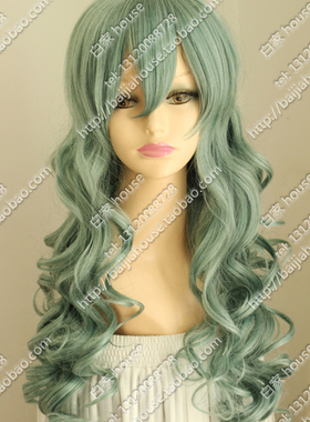 cosplay假发原宿日系 B叔 混色灰绿色长卷发Lucky Dog1 Bernardo