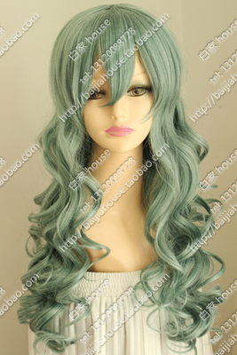 cosplay假发原宿日系 B叔 混色灰绿色长卷发Lucky Dog1 Bernardo