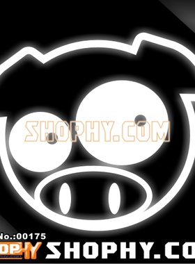 汽车踏板车贴纸3M反光贴00175小猪PIG