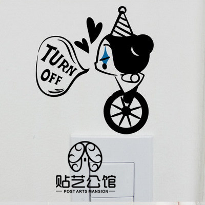 韩式风格墙贴pucca卡通马戏团儿童房开关标识 q-062 中国娃娃-11