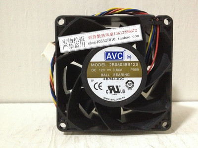 现货原装 台湾AVC 2B08038B12S 8038 12V 3.84A 4线服务器大风量
