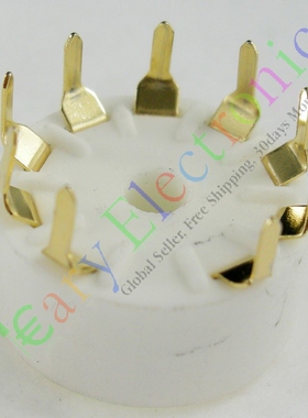 陶瓷九脚电子管镀金管座GZC9-A-G适12AT7 12AU7 ECC83 6p1 6n11等