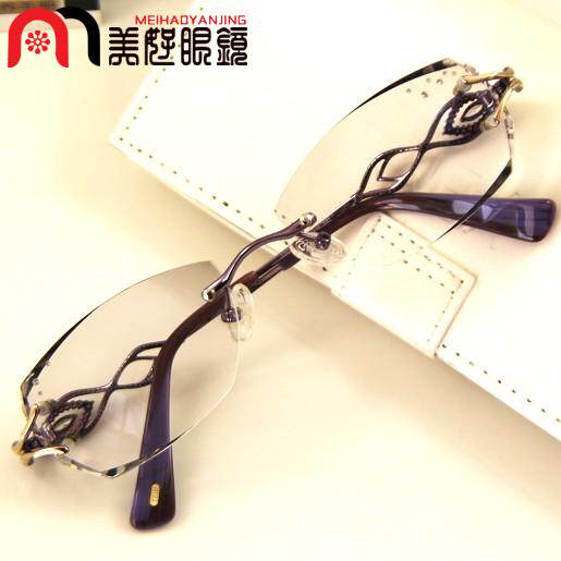 美好眼镜 正品韩国YEIN魅影无框切边镶钻近视眼镜NO.904 尊贵女款