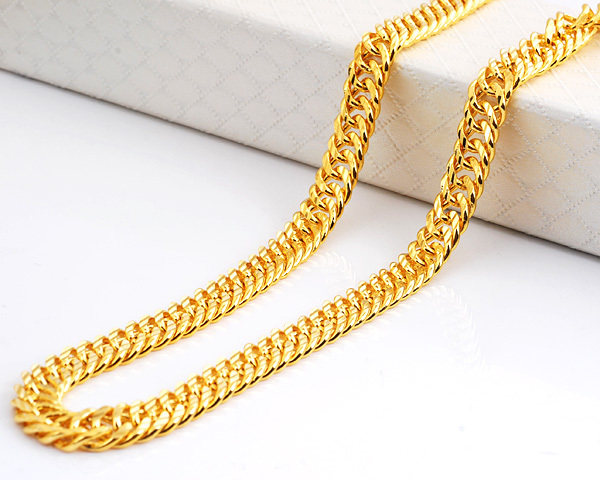 潮 压车花蛇骨仿金厚软链镀金男士越南沙金仿真24k金假黄金项链