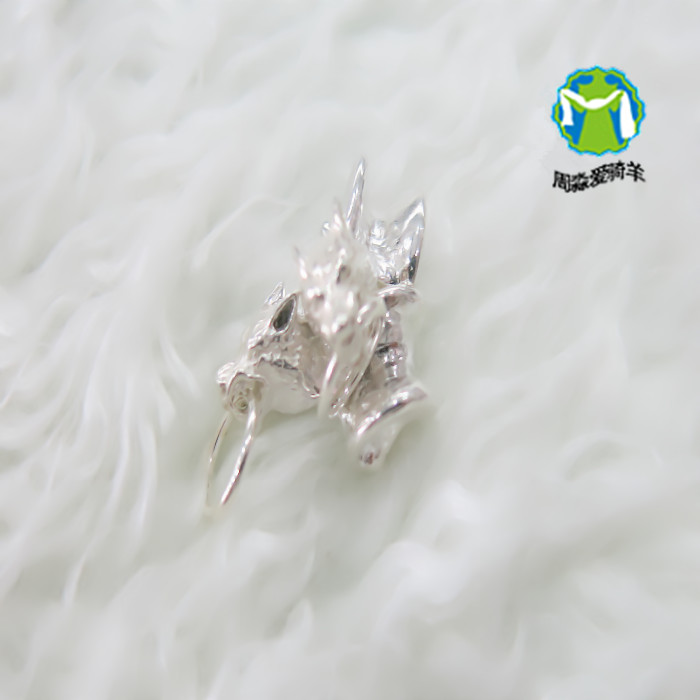 纯银 蒙古特色 狼图腾 狼髀骨 髀石 吊坠 项链 工艺品 包邮