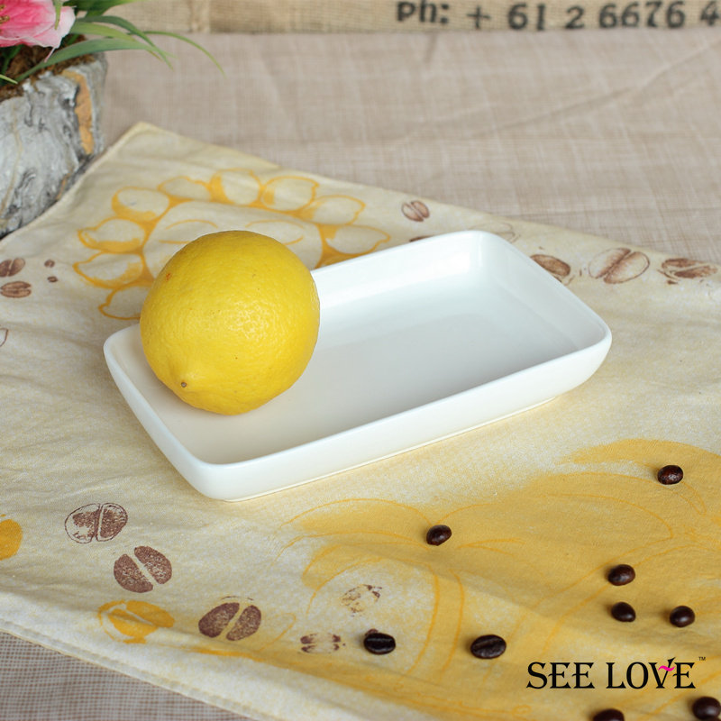 seelove-国际航空 长方弧度方型面包烘焙/巧克力布朗尼点心盘