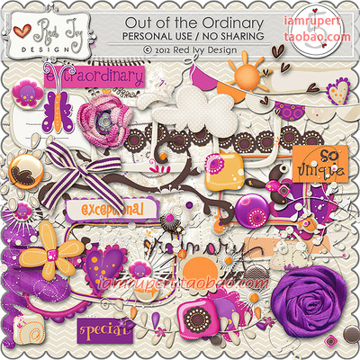 拼贴PNG素材 可爱简单绛紫布艺花朵纽扣云对话框标签背景素材Y691