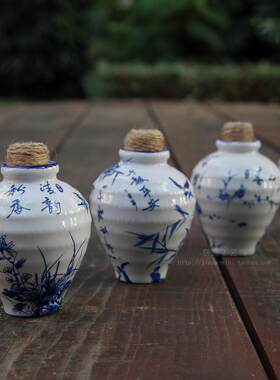 青花瓷客厅摆件花盆陶瓷广东潮州