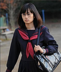 2016新款真假学园马路须加水手服藏蓝色学生校服jk制服前田中裙款