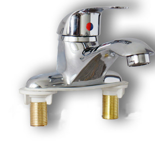 单把双孔冷热水台盆龙头