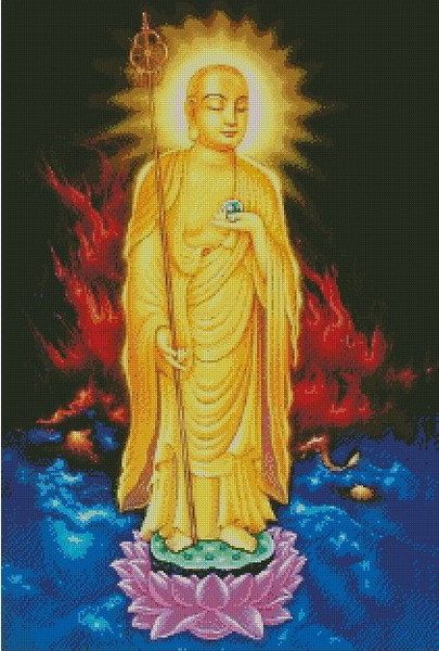 ●胡丽丽十字绣●DMC套件 地藏王菩萨 有3D 5D精准印花印布