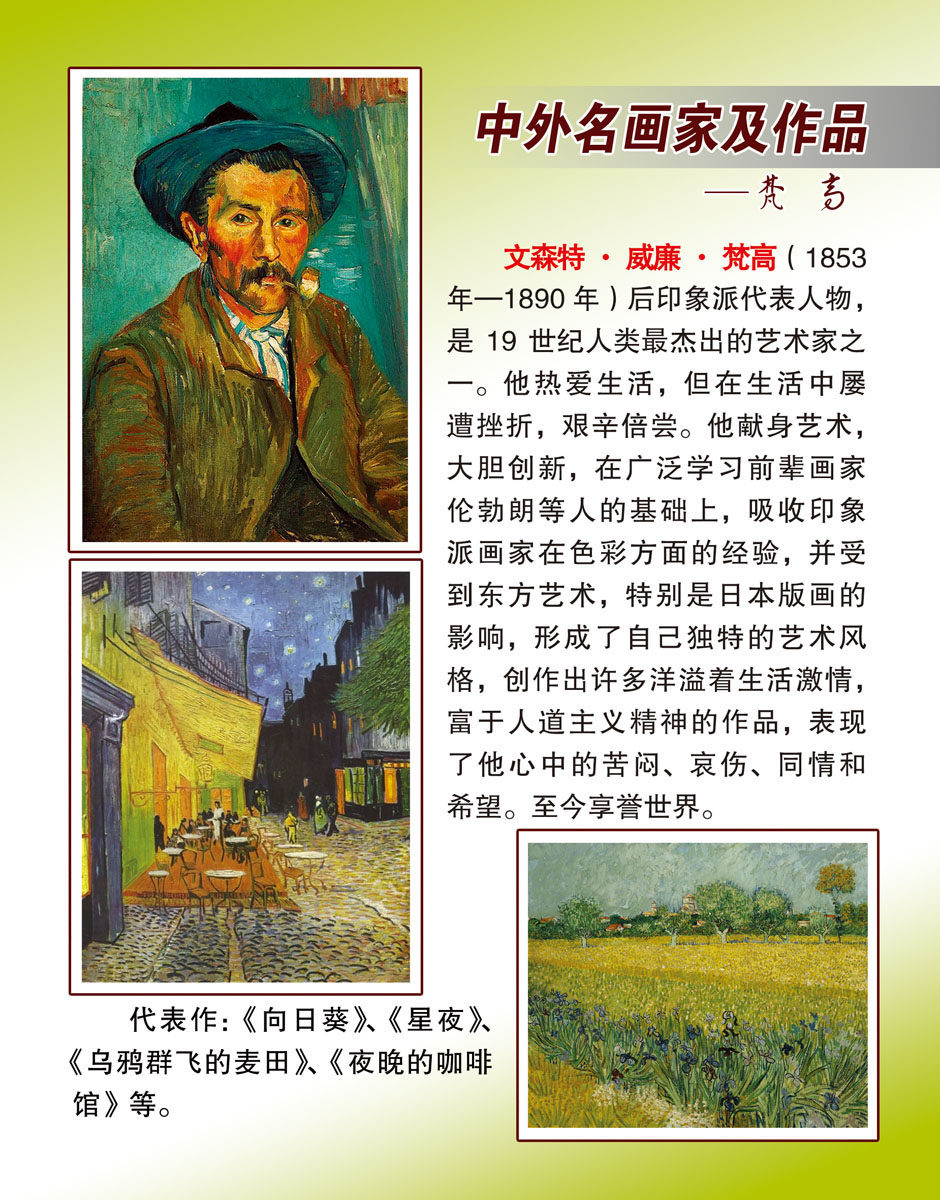 572海报印制海报展板素材272梵高简介绍名人名言格言(5)