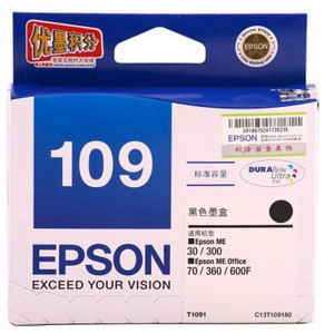 原裝正品 愛普生 T1091 墨盒 適用ME30 ME300 600F