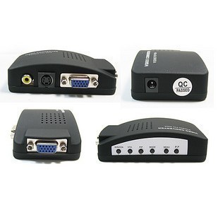 超强正品AV转VGA转换器电视转电脑TV转PC 机顶盒转显示器送线