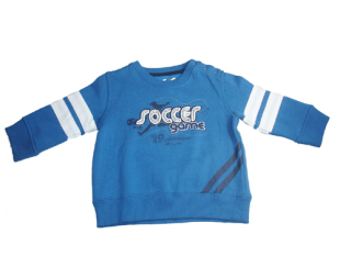 T恤薄绒衫 5岁男童蓝色棉绒长袖 外套 乐天BABY