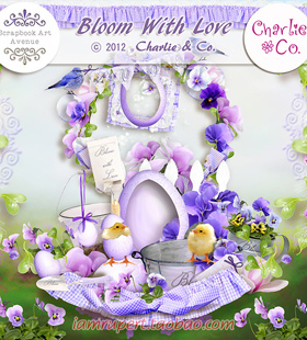 剪贴PNG素材 Scrapbook梦幻森系紫色花朵蝴蝶兰结小鸡鸟饰物 Y018