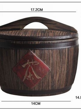 宜兴紫砂茶具茶字木桶覆古醒茶罐大号紫砂茶叶罐厂家直销