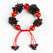 DIY beaded jewelry kits by hand in natural red agate Garnet bracelet length is adjustable for beginners