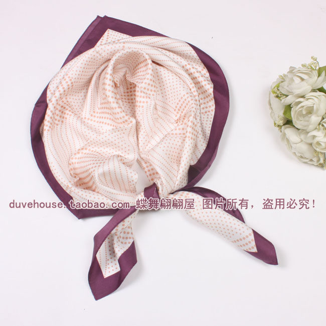 桑蚕丝丝巾围巾 真丝斜纹绸大方巾 清新素色职业女性