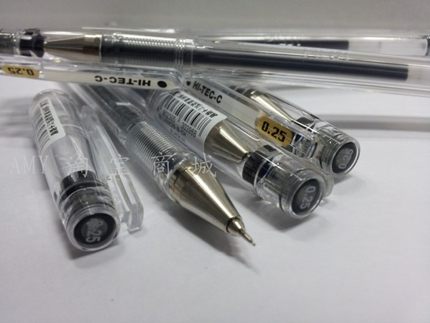 正品PILOT 细笔黑HI-TEC-C中性笔0.25钢珠珠宝设计笔财务用