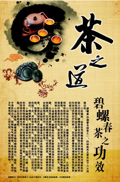 589海报印制海报展板素材835碧螺春茶功效