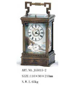 四功能皮套艺术古典机械座钟欧式西洋钟表家居装饰台钟闹钟报时