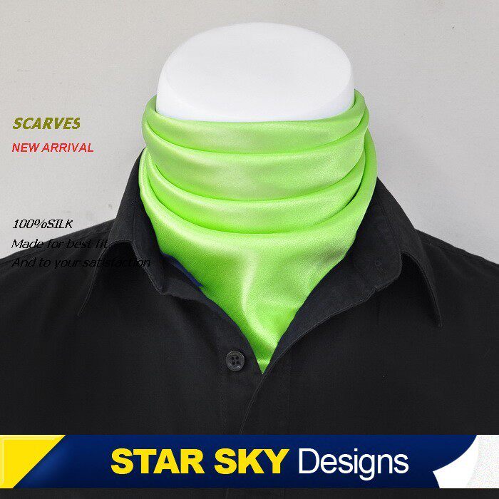 星曌●韩版时尚先生苹果绿男士丝巾中方巾领巾混纺围巾围脖sj1717