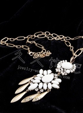 欧美饰品树脂镶嵌毛衣链