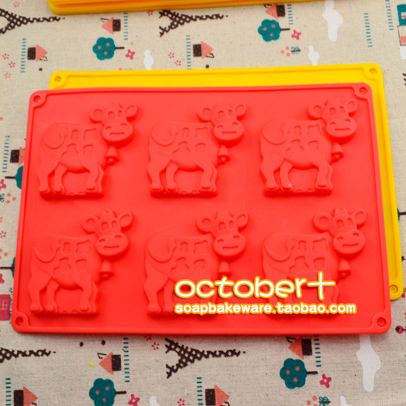 TOLOVE觅爱馆6孔奶牛果冻布丁模具硅胶烘焙微波炉烤箱专用微暇品