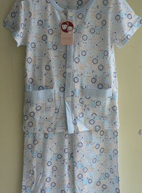 正品久岁伴 男童纯棉睡衣家居服套装短袖配七分裤30616