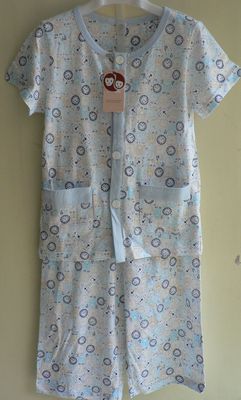 正品久岁伴 男童纯棉睡衣家居服套装短袖配七分裤30616