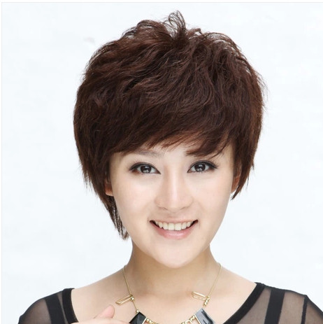 包邮新款女式妈妈帅气jiafa假发