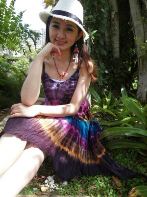 【蝶印】民族原创泰国手工蜡染连衣裙  吊带裙 SDC10208