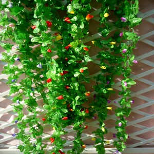 仿真装饰玉兰小郁金香花藤串藤条管道绢花绿植花卉草园艺壁挂吊顶