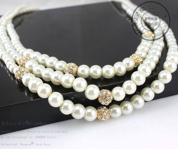 专柜正品新娘饰品礼物套装套链晚宴会结婚礼服婚纱水钻珍珠项链19