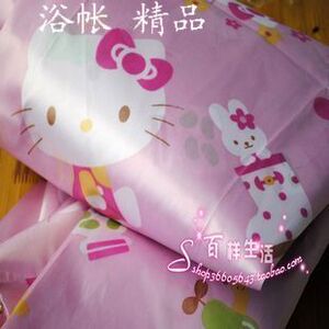 豪华加厚防水涤纶浴帐 浴罩 多尺寸 粉色凯蒂猫 hello kitte专拍