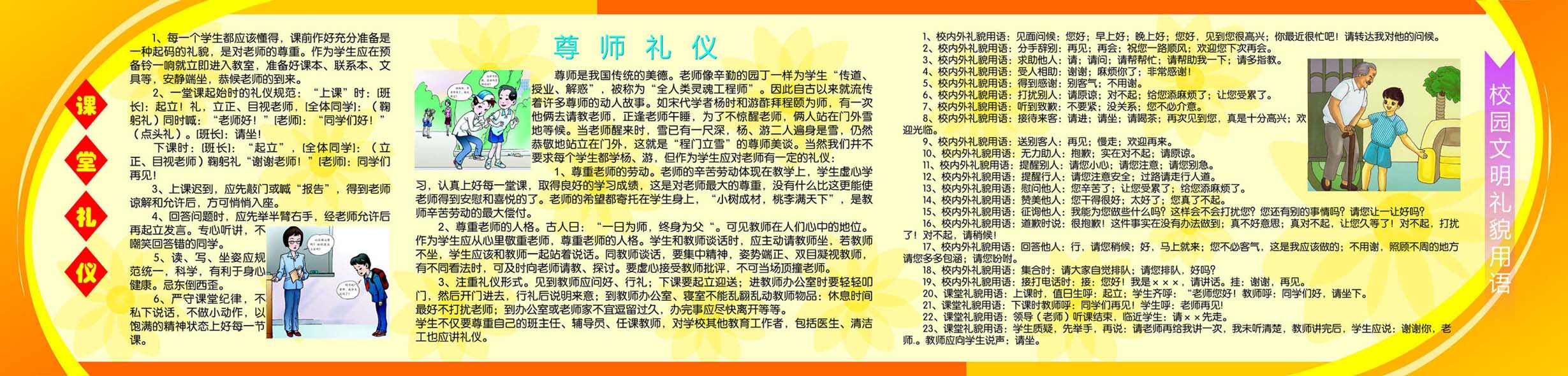 632海报印制海报展板素材776文明礼仪课堂尊师用语校园