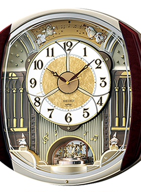 日本直邮代购精工SEIKO电波客厅居家音乐挂钟RE564H钟面可变换