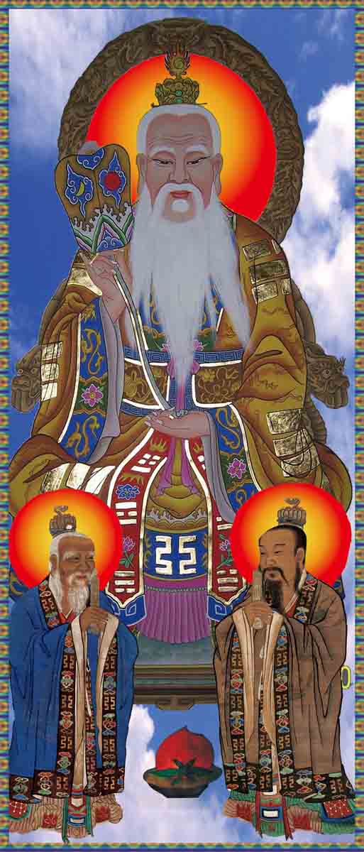 海报印制205壁画挂画装饰画素材6玉清道德天尊图片墙画装饰画tif
