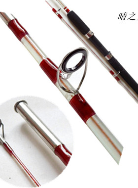 路亚竿玻璃钢2.1/2.4米实心超硬插节竿船钓竿海竿远投钓大物套装