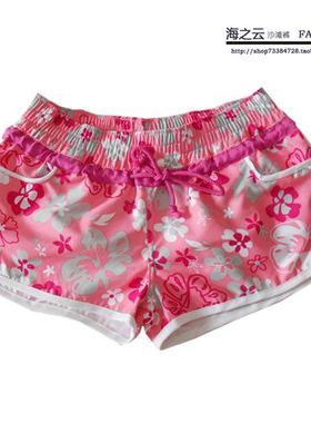 ROXY夏季清新可爱女士沙滩裤三分热裤速干短裤海边旅游度假冲浪裤