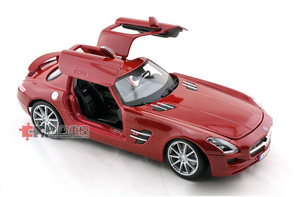美驰图原厂1:18 奔驰SLS AMG BENZ 鸥翼门 跑车 合金汽车模型 红