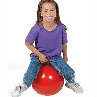 55cm加厚跳跳球蹦蹦球手柄球羊角球儿童充气玩具球按摩球4色可选