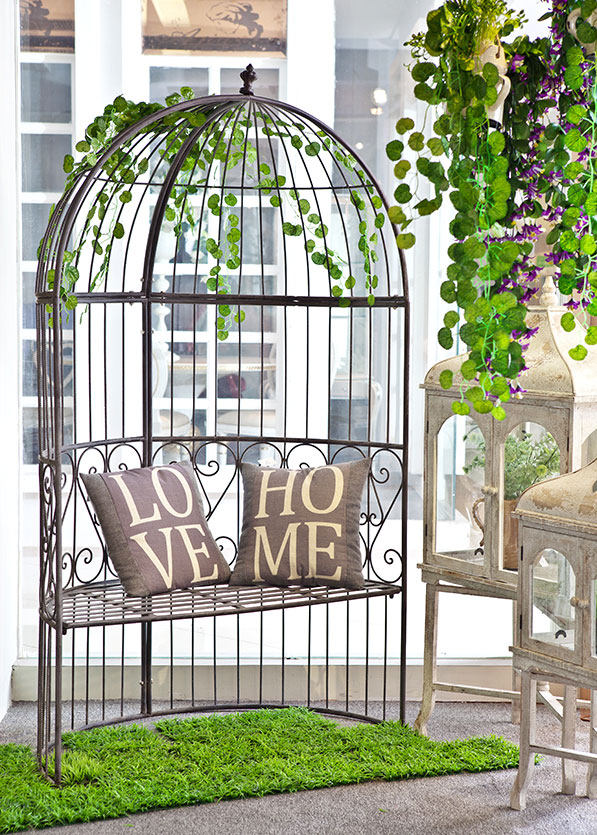 欧式铁艺椅大号 仿古铁艺鸟巢田园 座椅铁艺鸟笼座椅公园椅装饰品