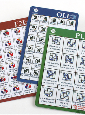 【魔方也流行】CFOP高级教学公式卡片教程魔方复原卡片