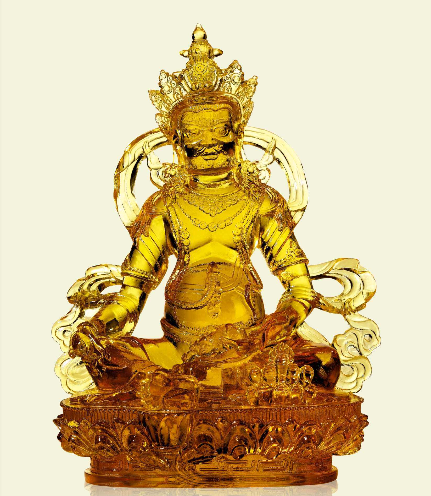 冲五钻打折包邮古法琉璃摆件 ptf050d 新款黄财神(大)招财进财