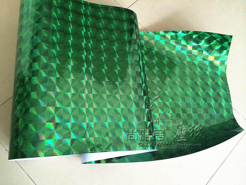 冲钻嘉丰牌45CM窗户贴膜玻璃镭射纸绿色方框折射不透光不透明中纸
