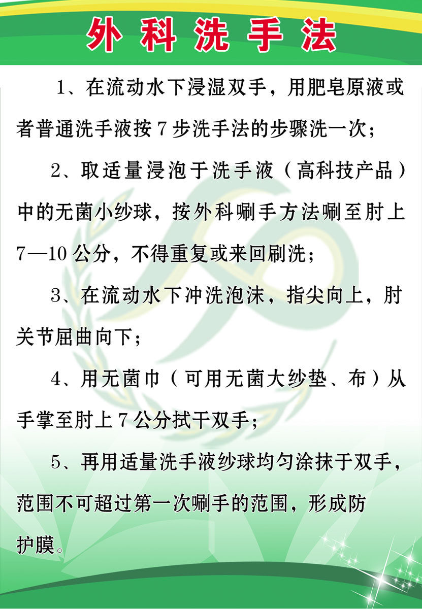 702海报印制展板写真喷绘贴纸素材608外科洗手法海报印制