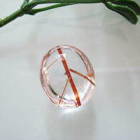 绿晶林天然水晶红铜条发吊坠