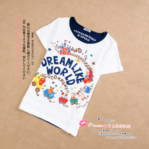 夏装新款后背条纹印花短袖t恤